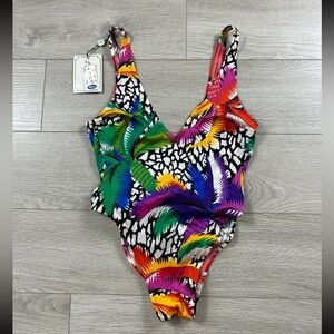 Armonia Vintage Print One Piece Swimsuit Deadstock